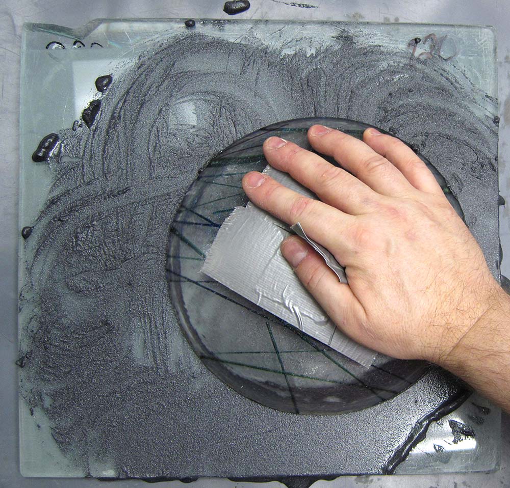 Hand lapping with silicon carbide (coldworking)