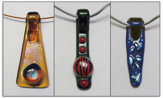 Fused Glass Fold-Over Pendants Fused Glass Fold-Over Pendants