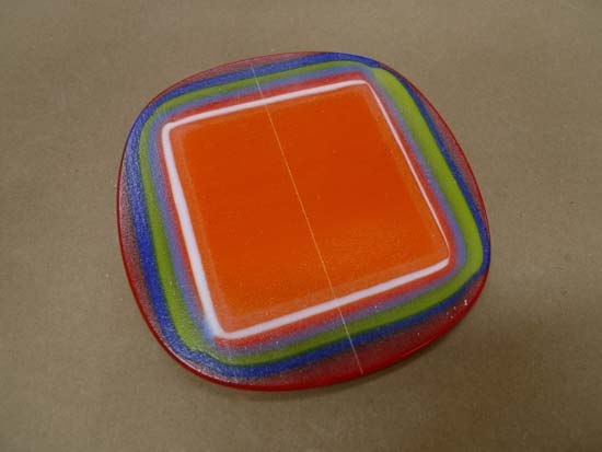 Scored fused glass